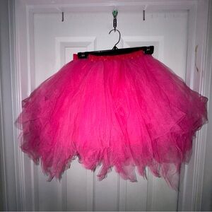 Womens Hot Pink Mid Thigh to Knee Length Tutu- OS. Lined. 24”-36”waist.